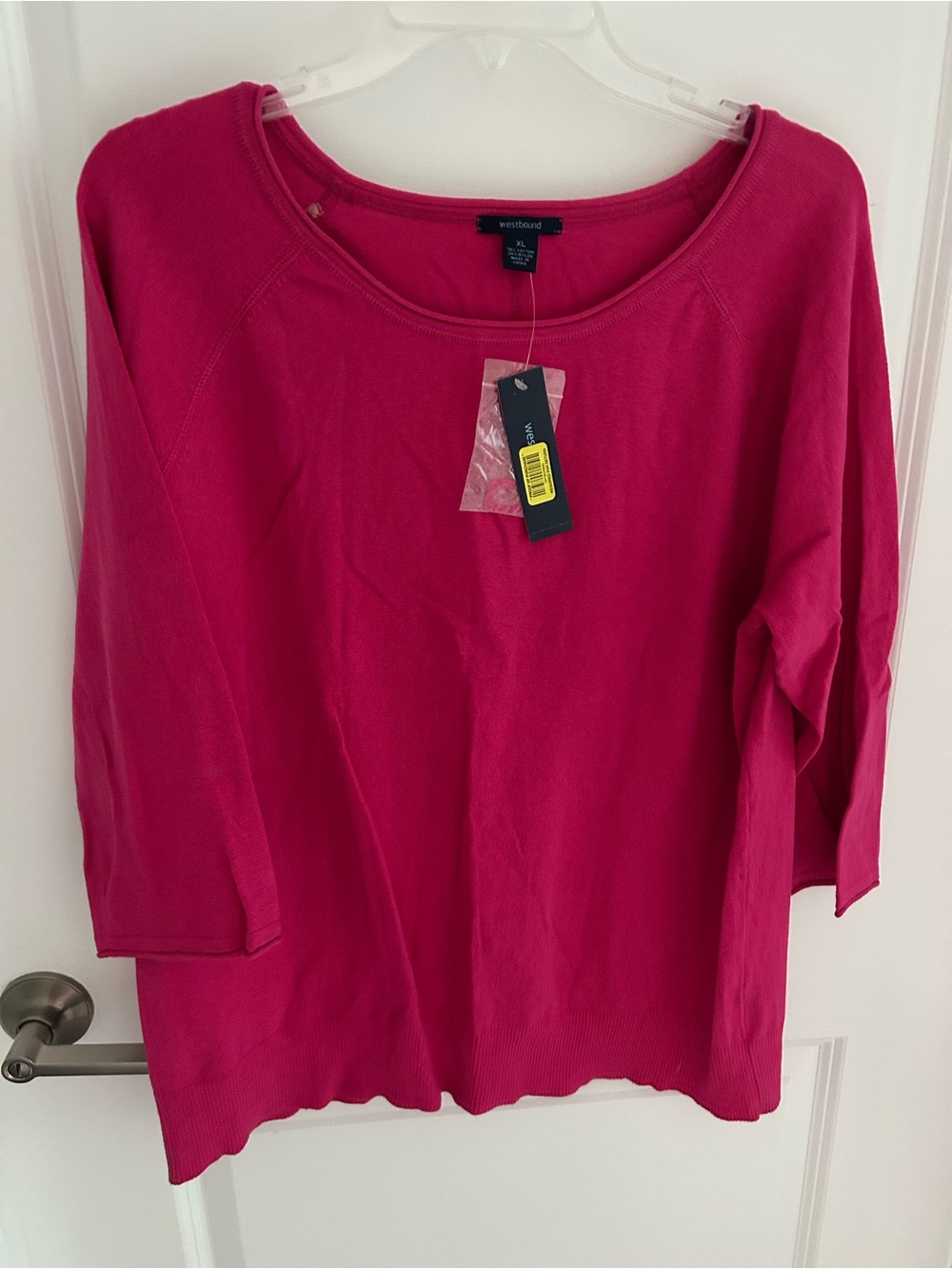 Westbound Women's Bright Fuchsia Scoop Neck Long Sleeve Tee
